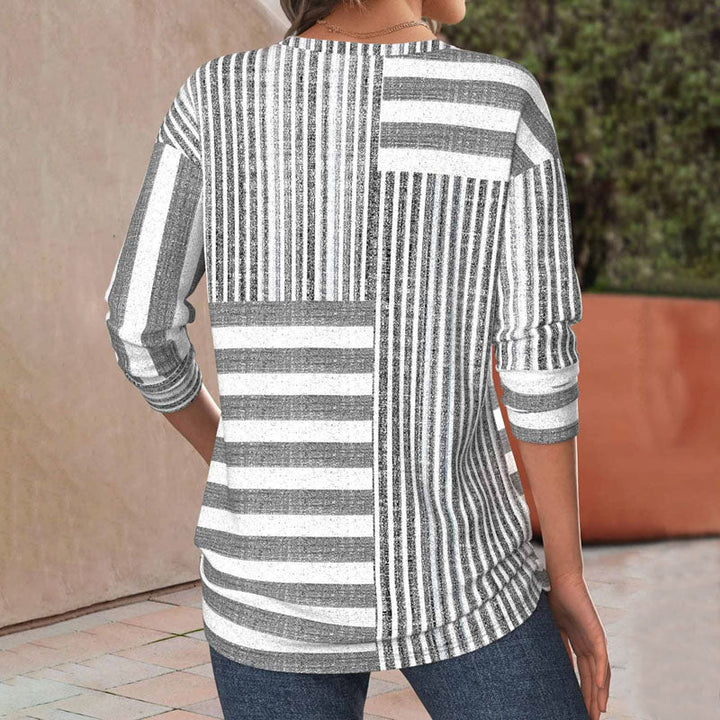 Women’s Blouse | Striped Three-Quarter Sleeves
