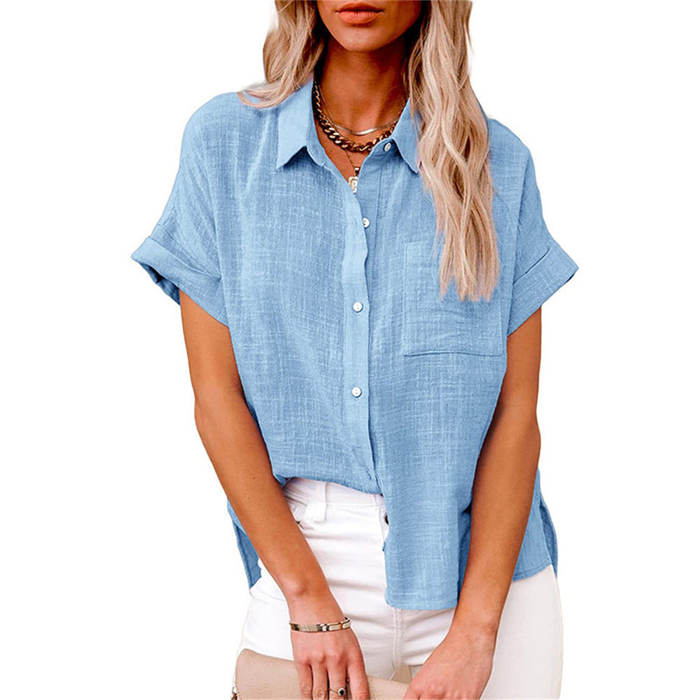 Women’s Blouse | Button-Down Cuffed Sleeves