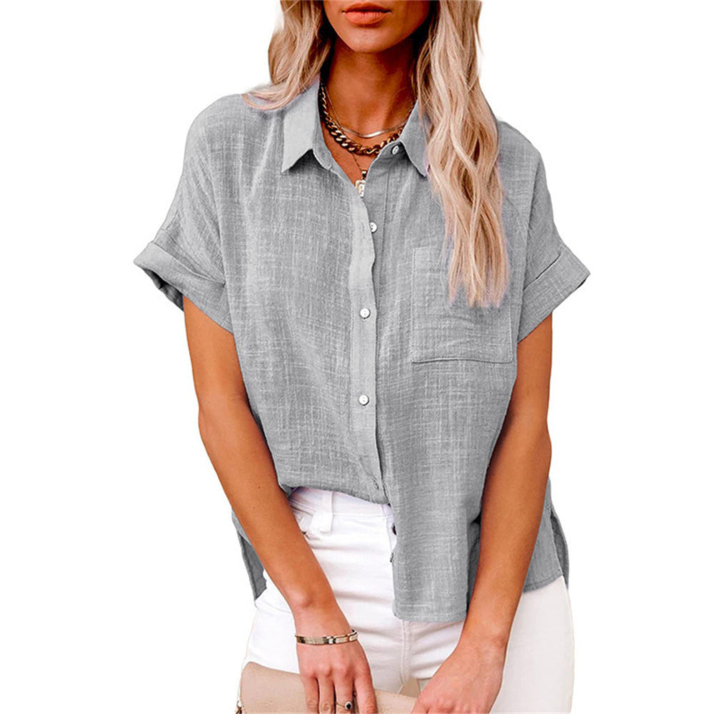 Women’s Blouse | Button-Down Cuffed Sleeves