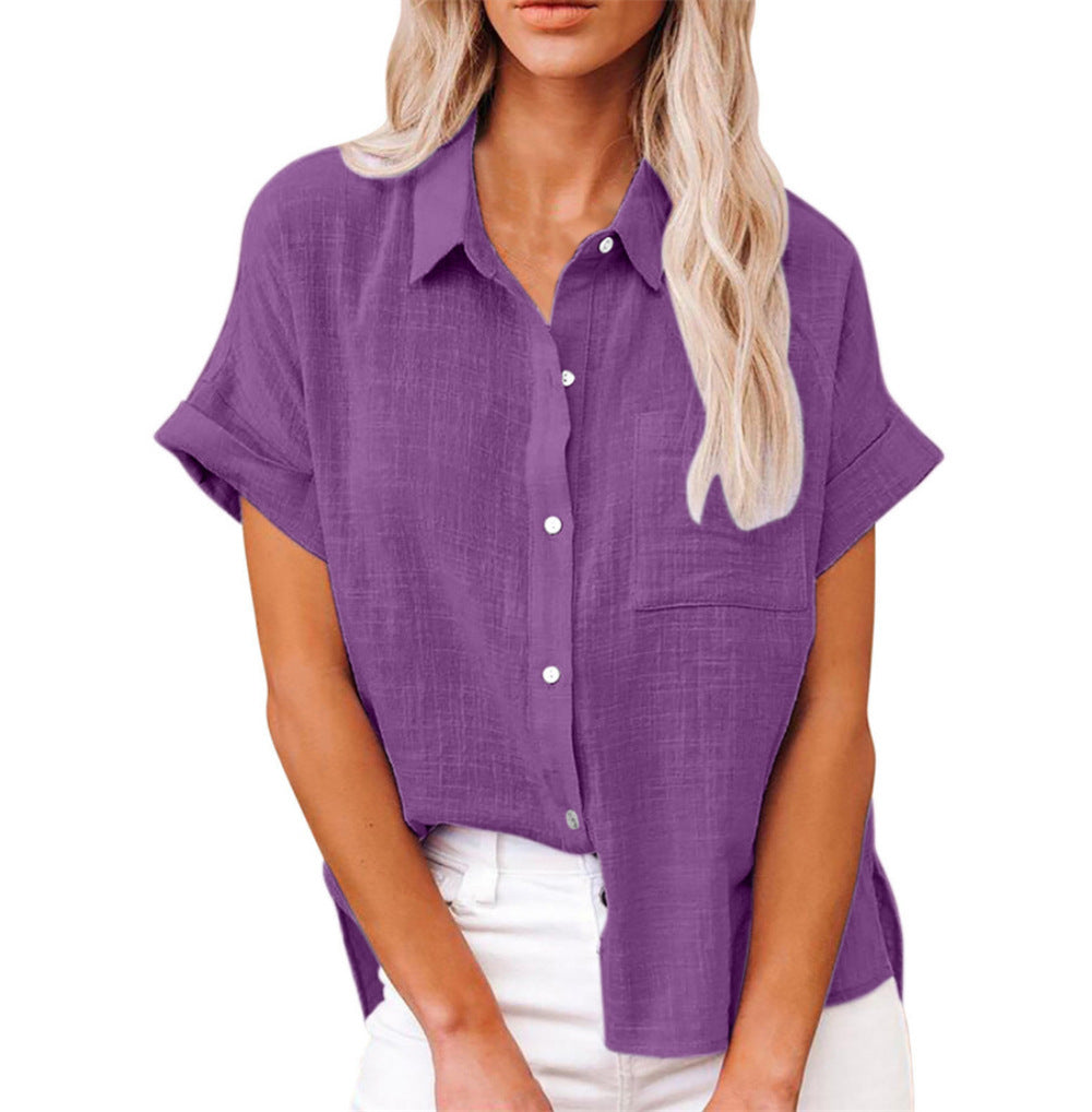 Women’s Blouse | Button-Down Cuffed Sleeves