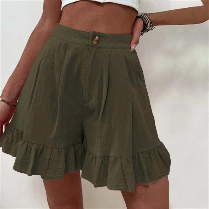 Women’s Shorts | High Waist Ruffle Hem
