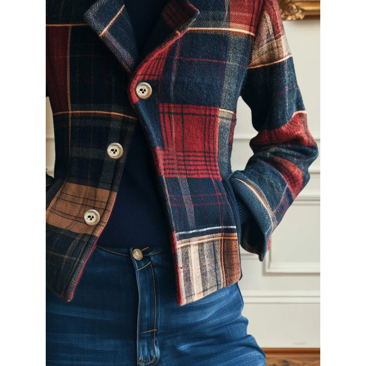 Women's Jacket | Plaid Slim Fit Design