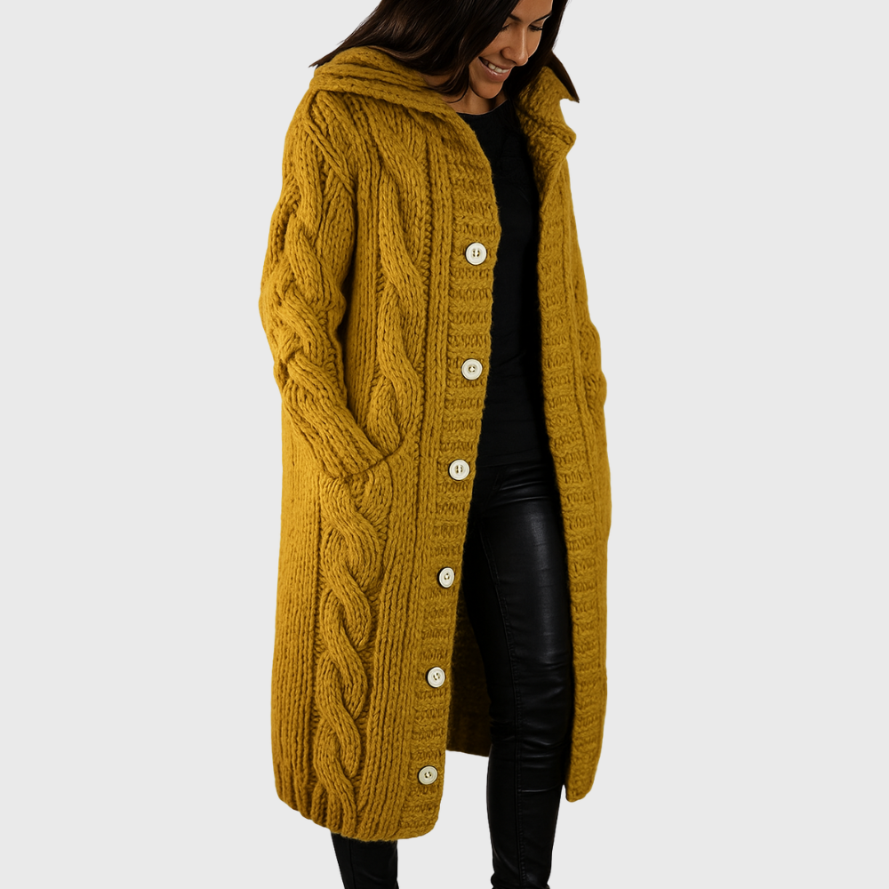 Women’s Coat | Button-Front Knitted