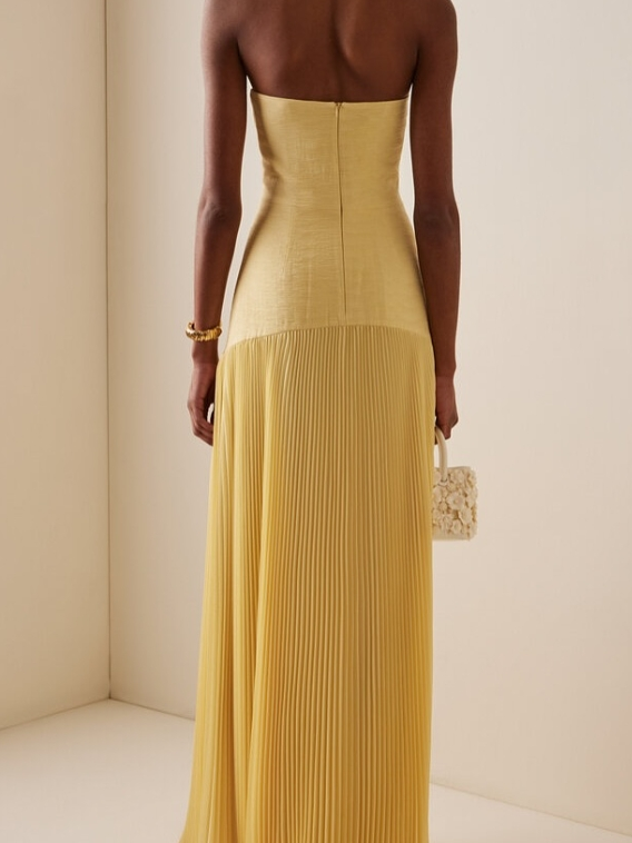 Women's Maxi Sundress | Pleated Strapless