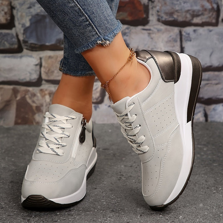 Women’s Sneakers | Casual Lace-Up With Side Zipper