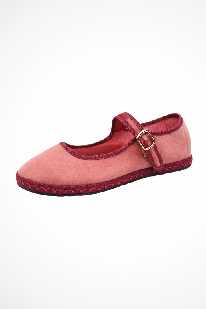 Women's round toe Mary Jane ballet flats with buckle strap