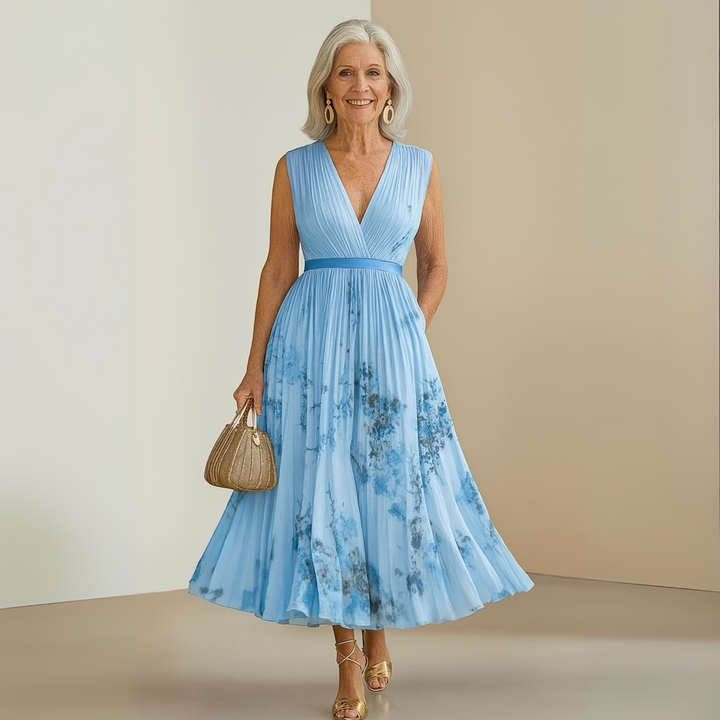 Summer Dress For Women | Midi V-Neck Floral Fit