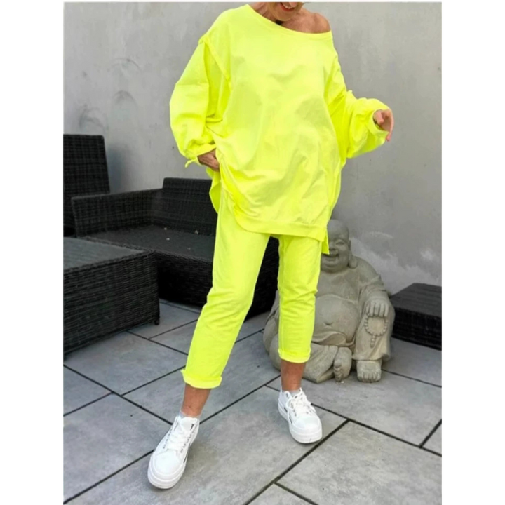 Women’s Lounge Set | Oversized Top & Tapered Pants