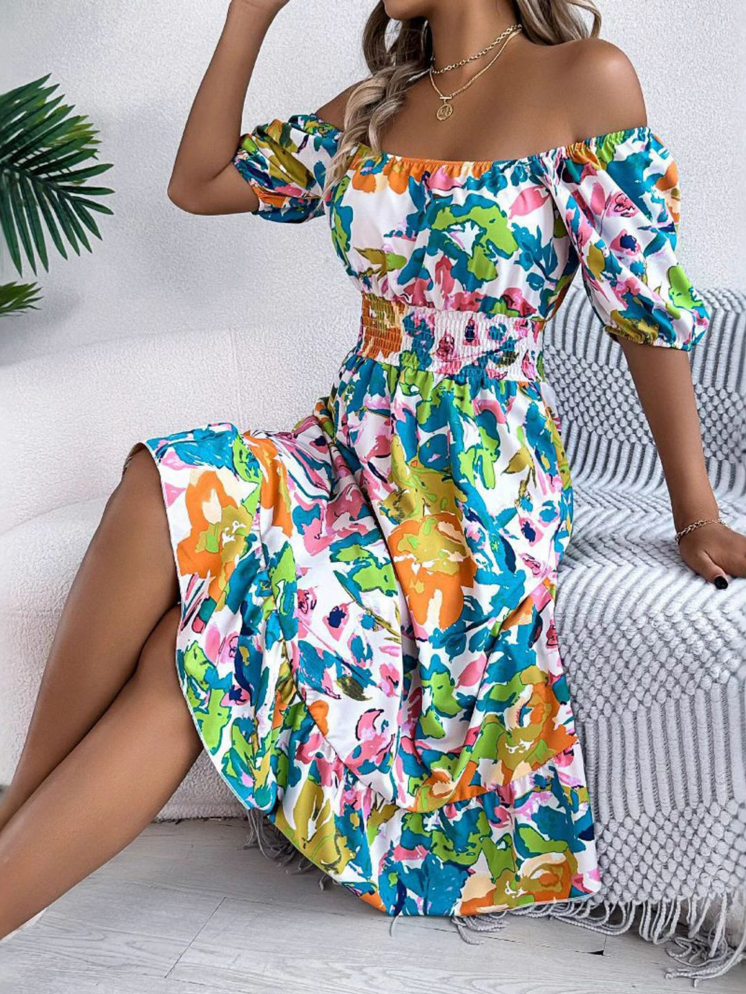 Women’s Dress | Floral Off-Shoulder