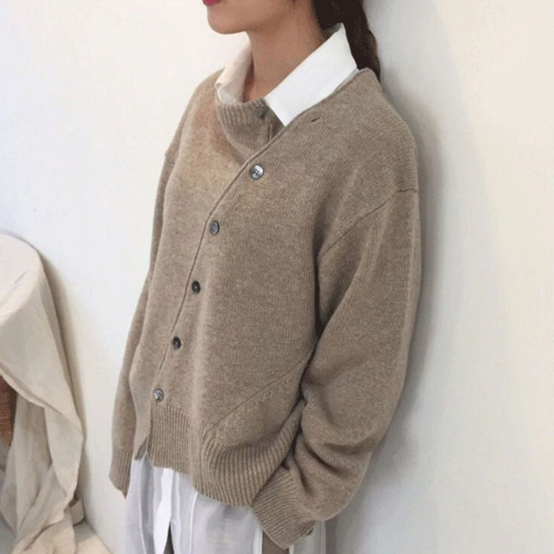 Cardigan for Women | Asymmetrical Button Closure