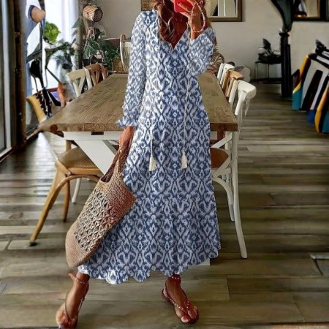 Women's Boho Midi Dress | Floral Short Sleeve