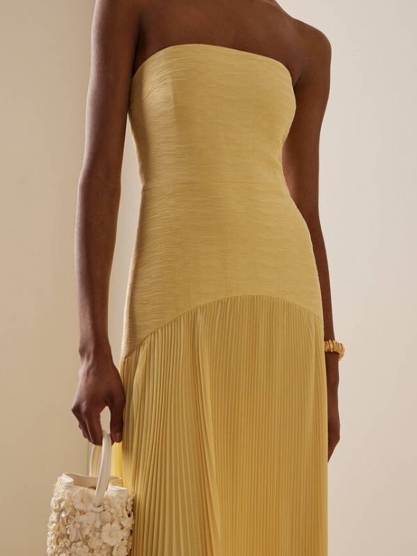 Women's Maxi Sundress | Pleated Strapless
