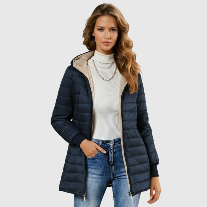 Coat for Women | Short Quilted Padded Zip-Up