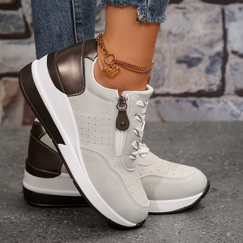 Women’s Sneakers | Casual Lace-Up With Side Zipper