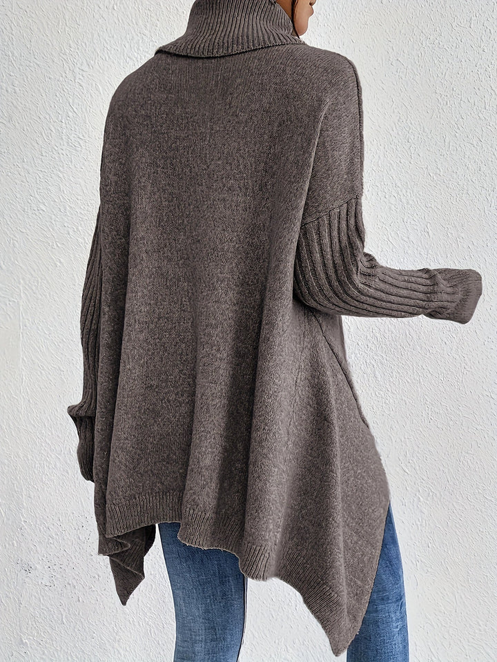 Women's Sweater | Folded Turtleneck Loose Fit