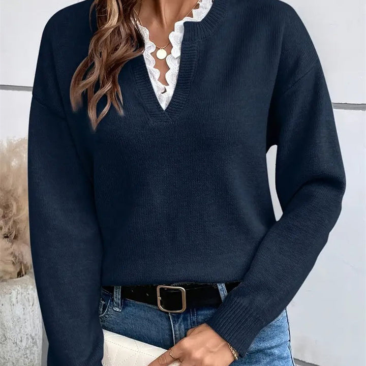 Sweater for Women | Deep V-Neck Lace