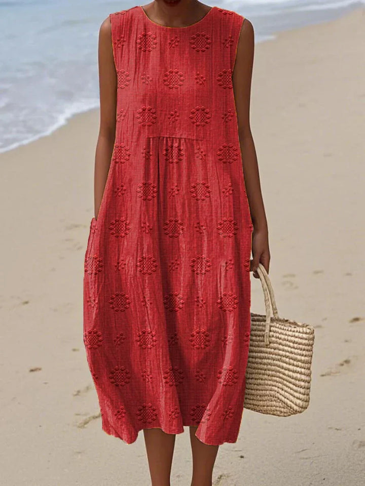 Casual Dress For Women | Midi Textured Loose Fit Dress