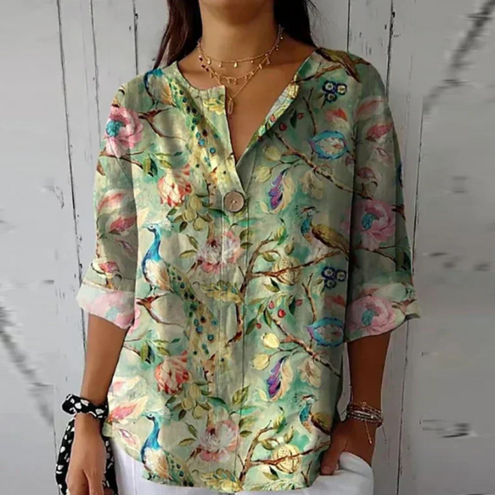Women’s Blouse | V-Neck Loose-Fit