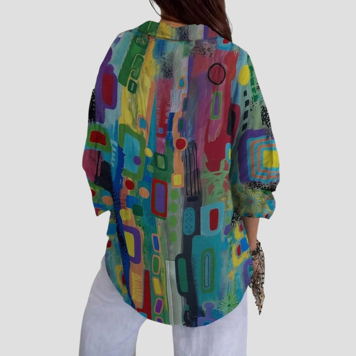 Women’s Blouse | Vibrant Geometric Pattern