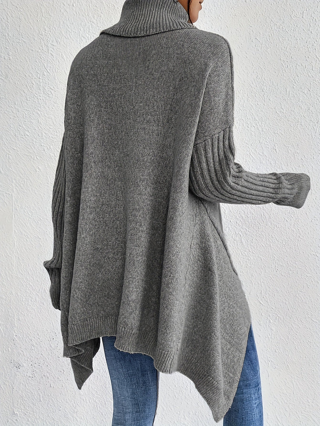 Women's Sweater | Folded Turtleneck Loose Fit