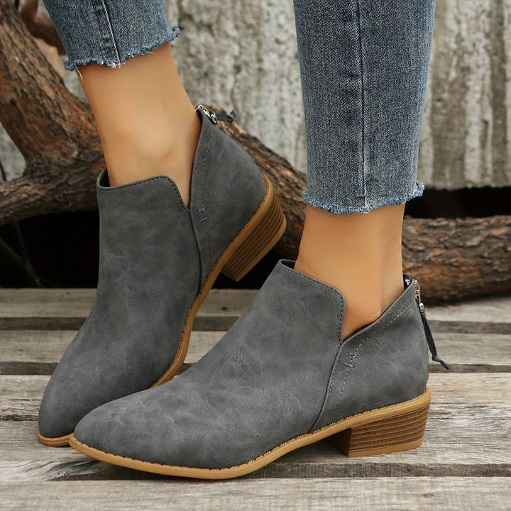 Boots For Women | Pointed Toe Low Ankle Block Heel Style