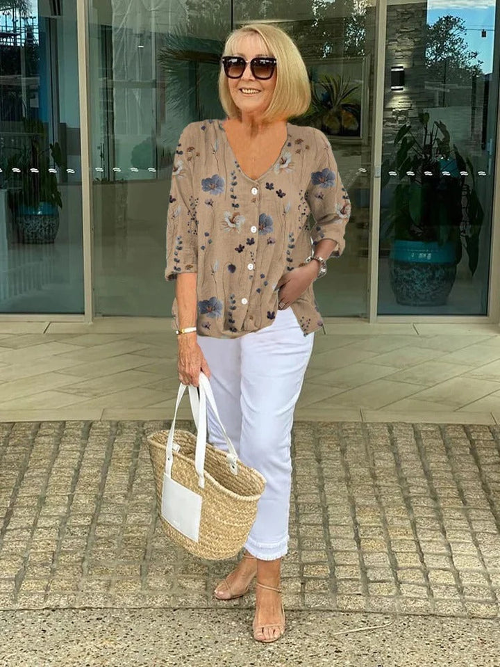 Blouse for Women | V-Neck Floral Style