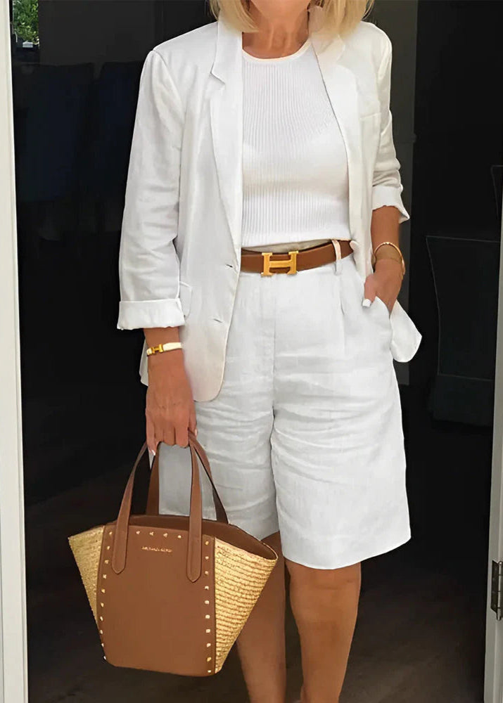 Women’s Two-Piece Set | Blazer Jacket & Matching Shorts