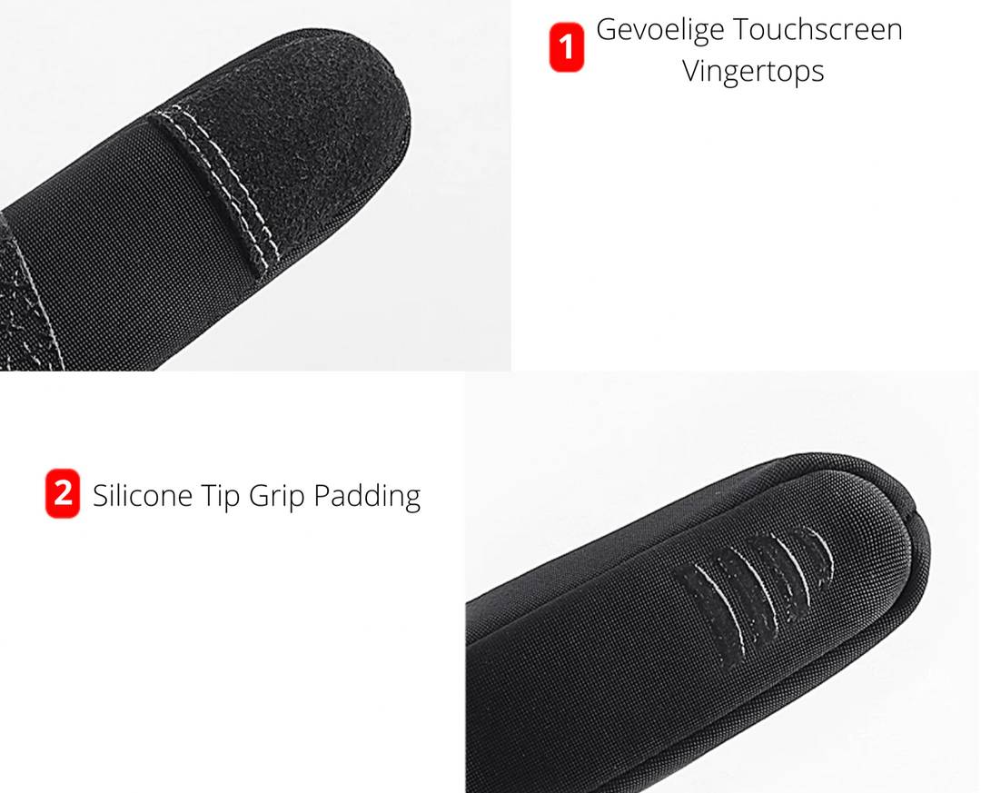 Unisex full-finger touchscreen gloves with textured palms and ribbed cuffs