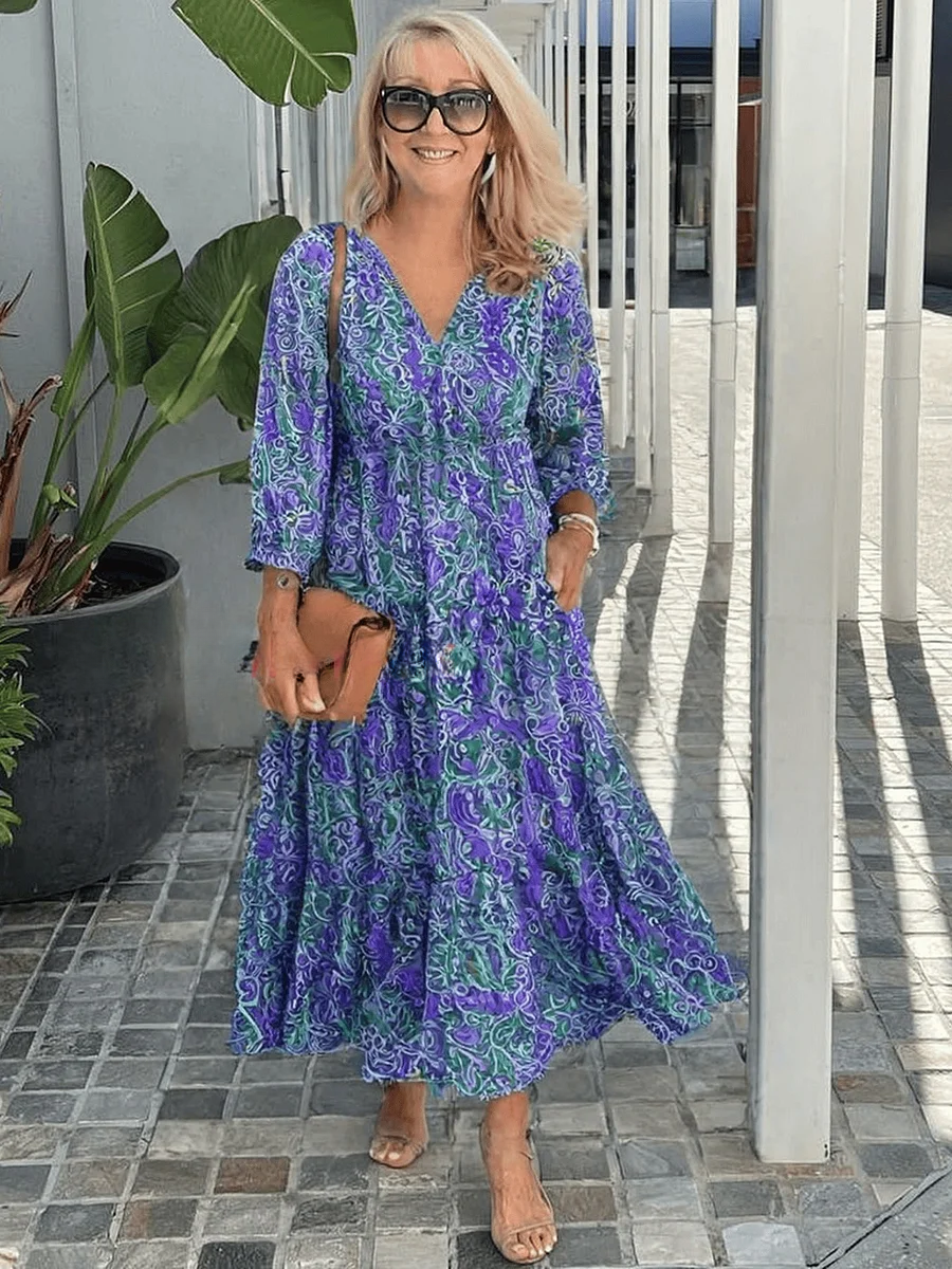 Boho Dress for Women | Long Sleeve Maxi Dress