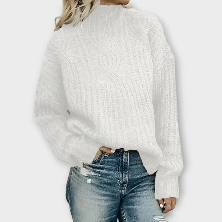 Sweater for Women | Warm Cable-Knit Mock Neck