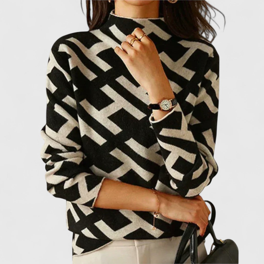 Sweater for Women | High Neck Patterned Design