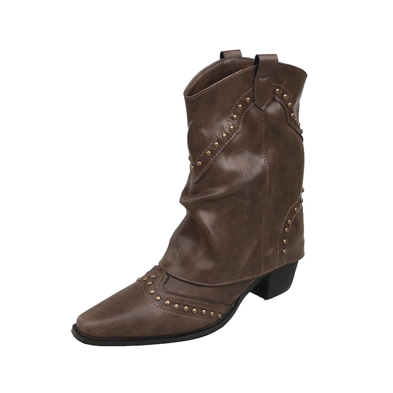 Women’s Boots | Studded Slouchy Ankle