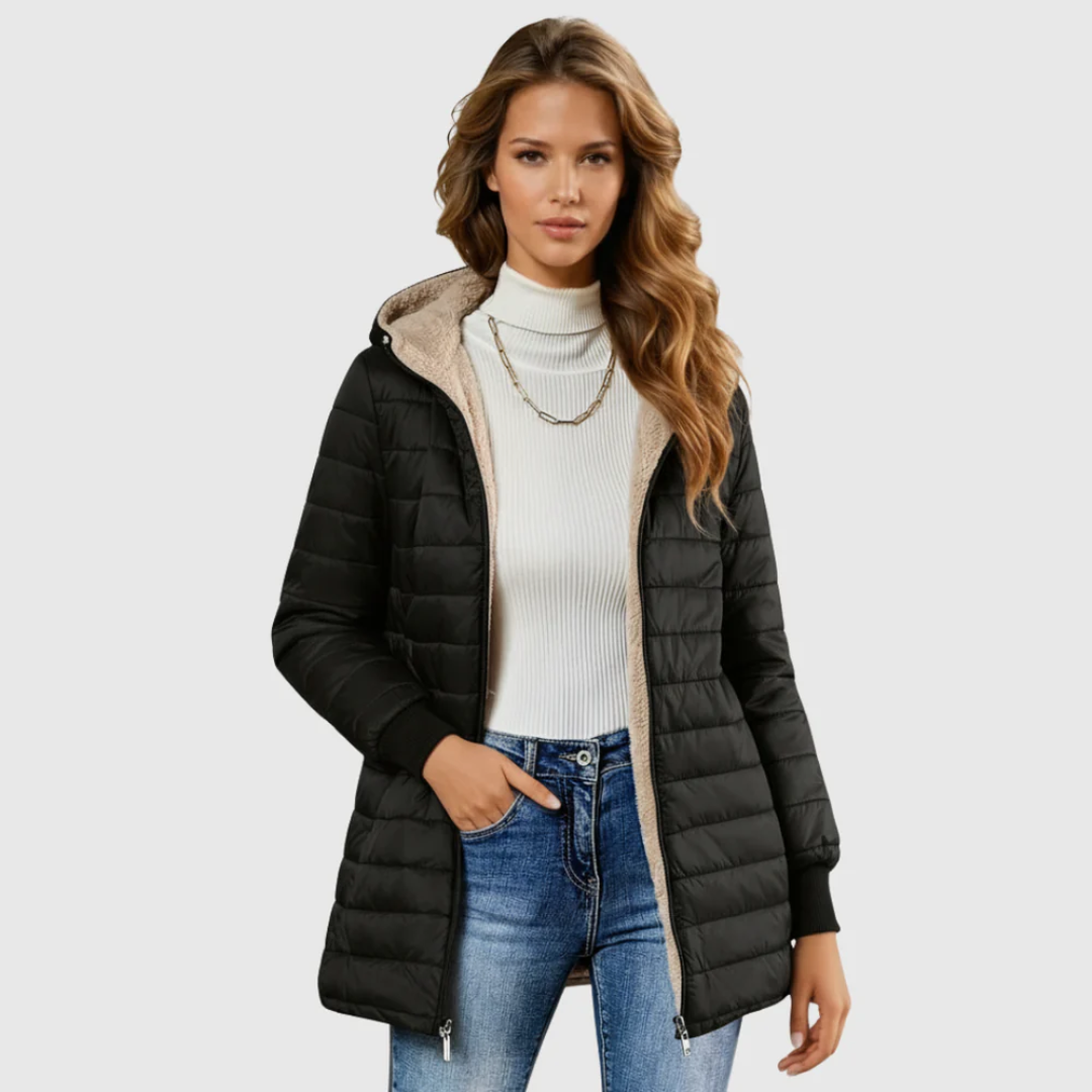 Coat for Women | Short Quilted Padded Zip-Up