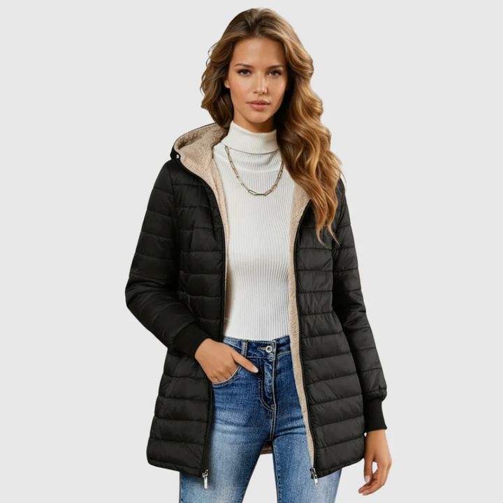 Coat for Women | Short Quilted Padded Zip-Up