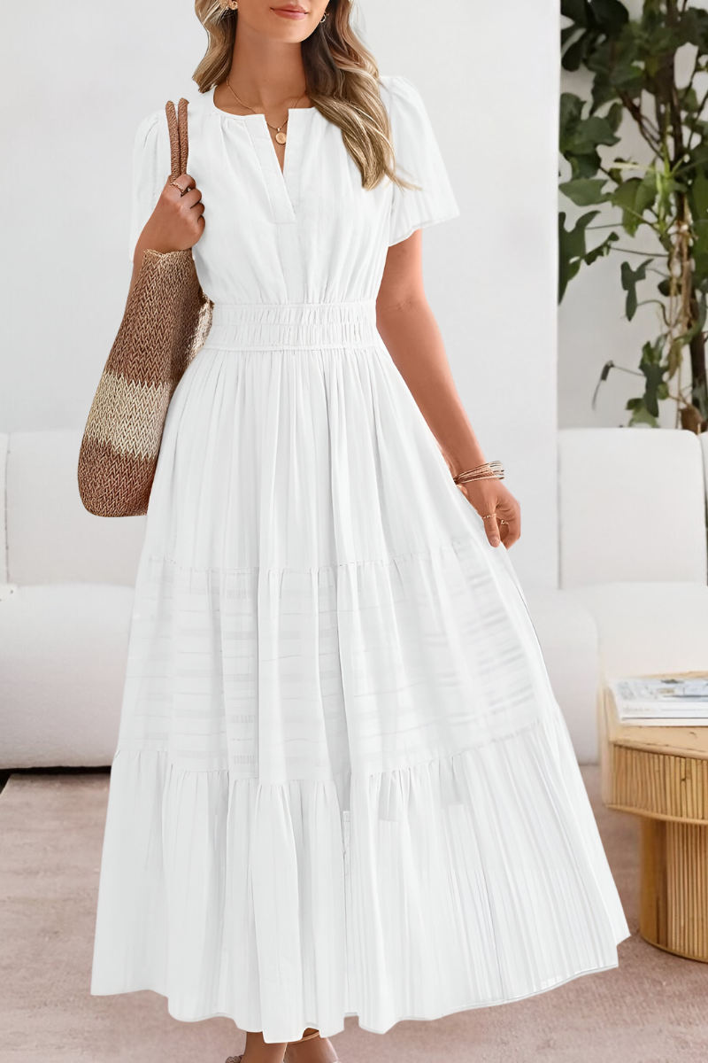 Women's Dress | Short Sleeve Maxi Tiered Skirt