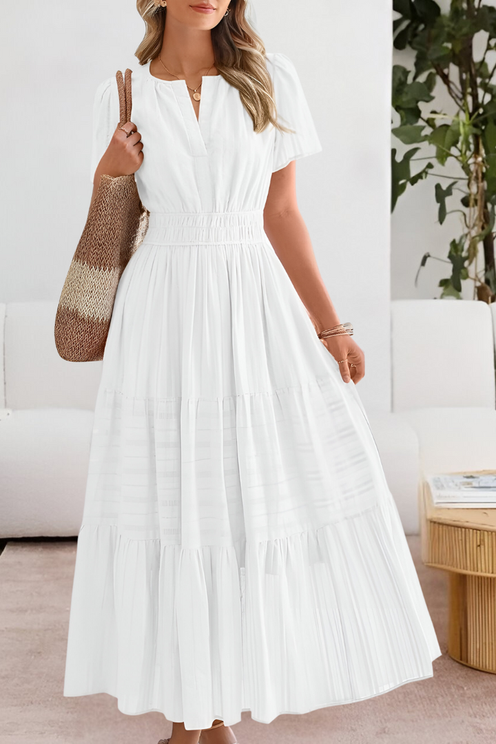 Women's Dress | Short Sleeve Maxi Tiered Skirt