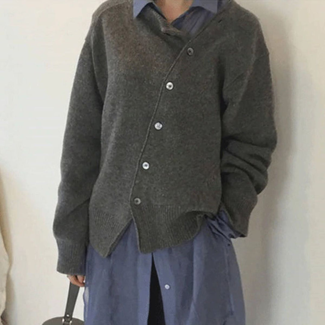 Cardigan for Women | Asymmetrical Button Closure