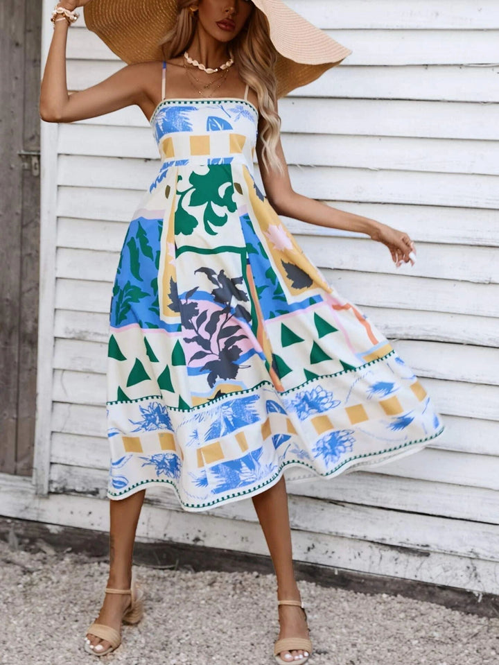 Women's Boho Midi Dress | Squareneck