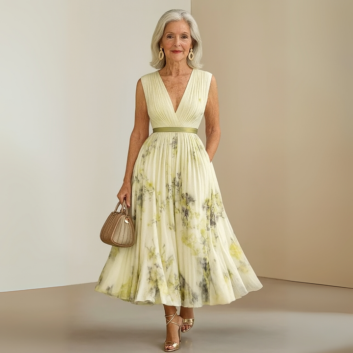 Summer Dress For Women | Midi V-Neck Floral Fit