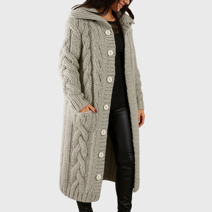 Women’s Coat | Button-Front Knitted