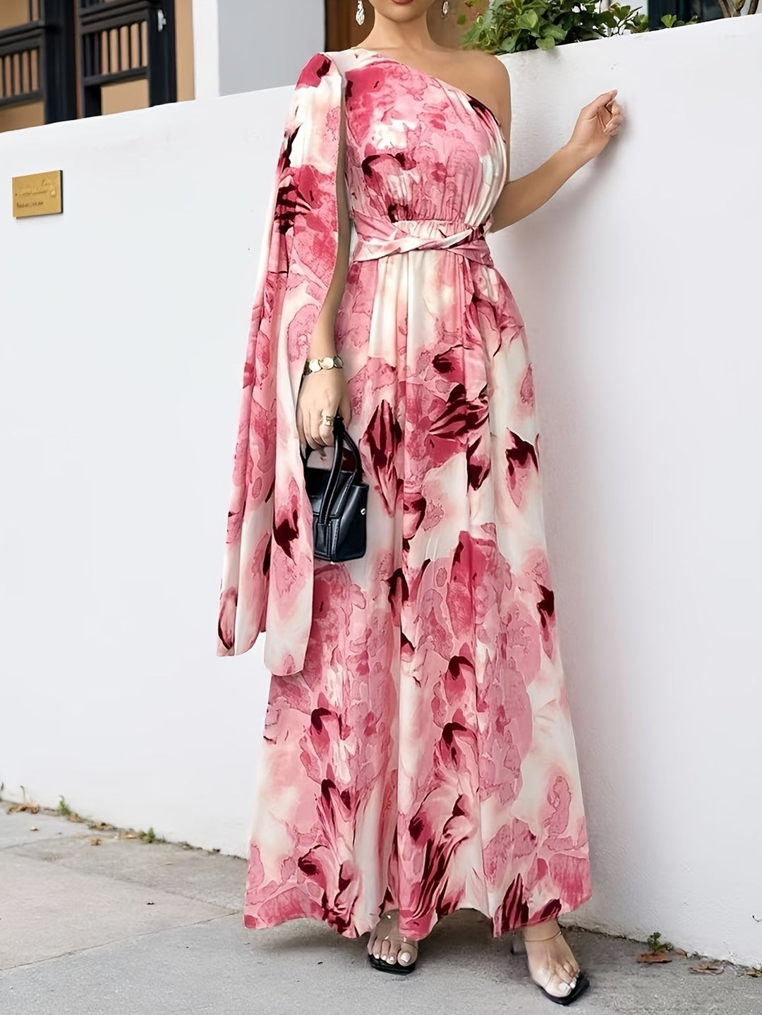 Women's Wedding Guest Maxi Dress | One Shoulder