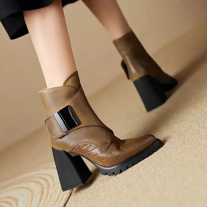 Boots For Women | Square Toe Ankle Block Heel Style