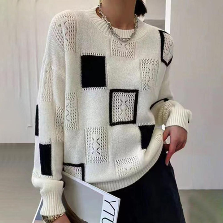 Sweater for Woman | Patchwork Pattern Crewneck