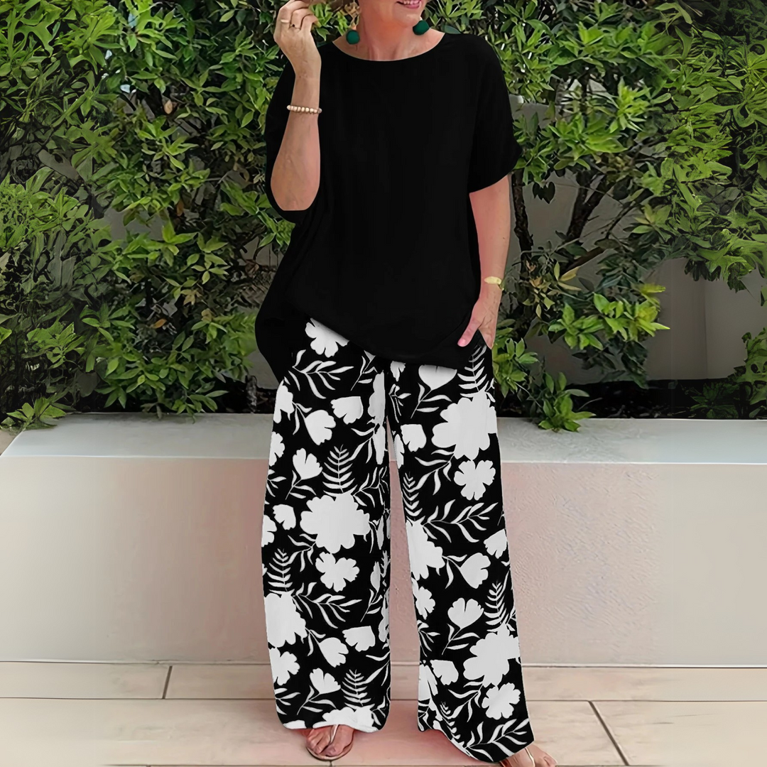 Women’s Outfit Set | Short-Sleeve Wide-Leg