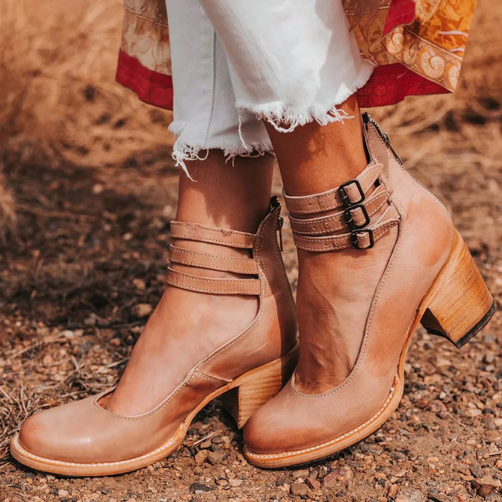 Heels For Women | Buckle Strap Block Style