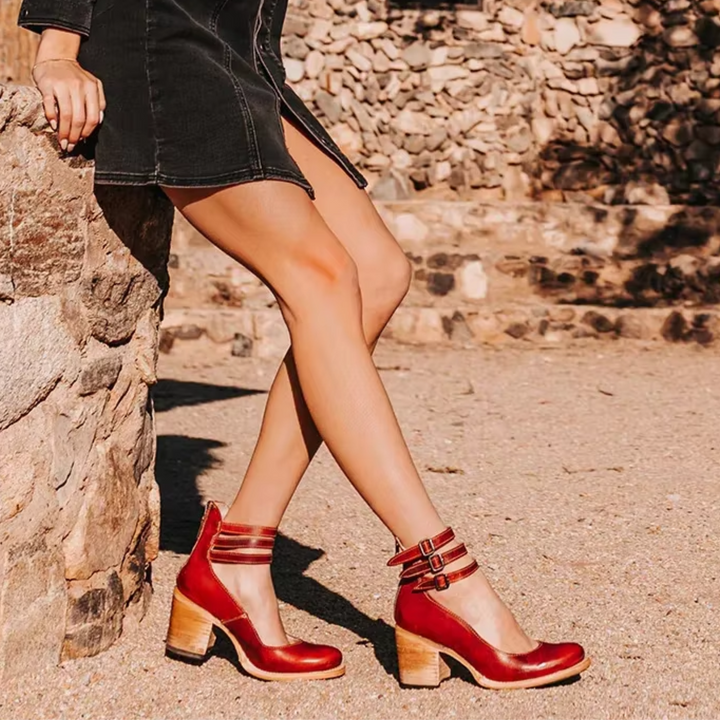 Heels For Women | Buckle Strap Block Style