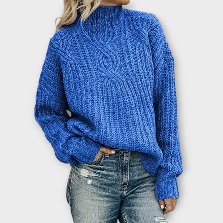 Sweater for Women | Warm Cable-Knit Mock Neck