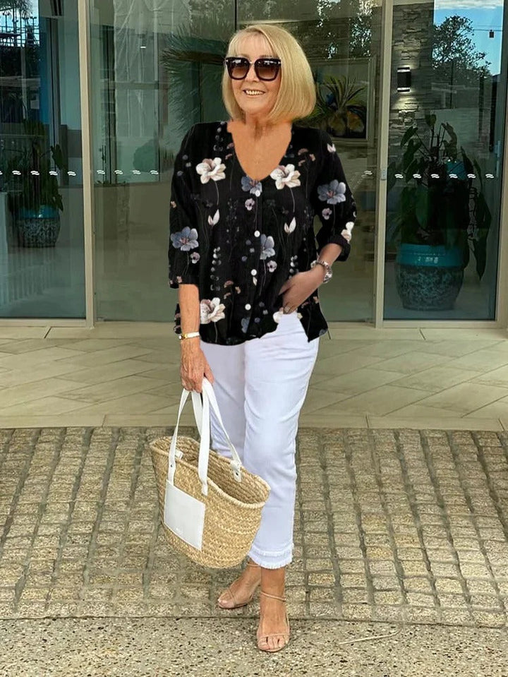 Blouse for Women | V-Neck Floral Style