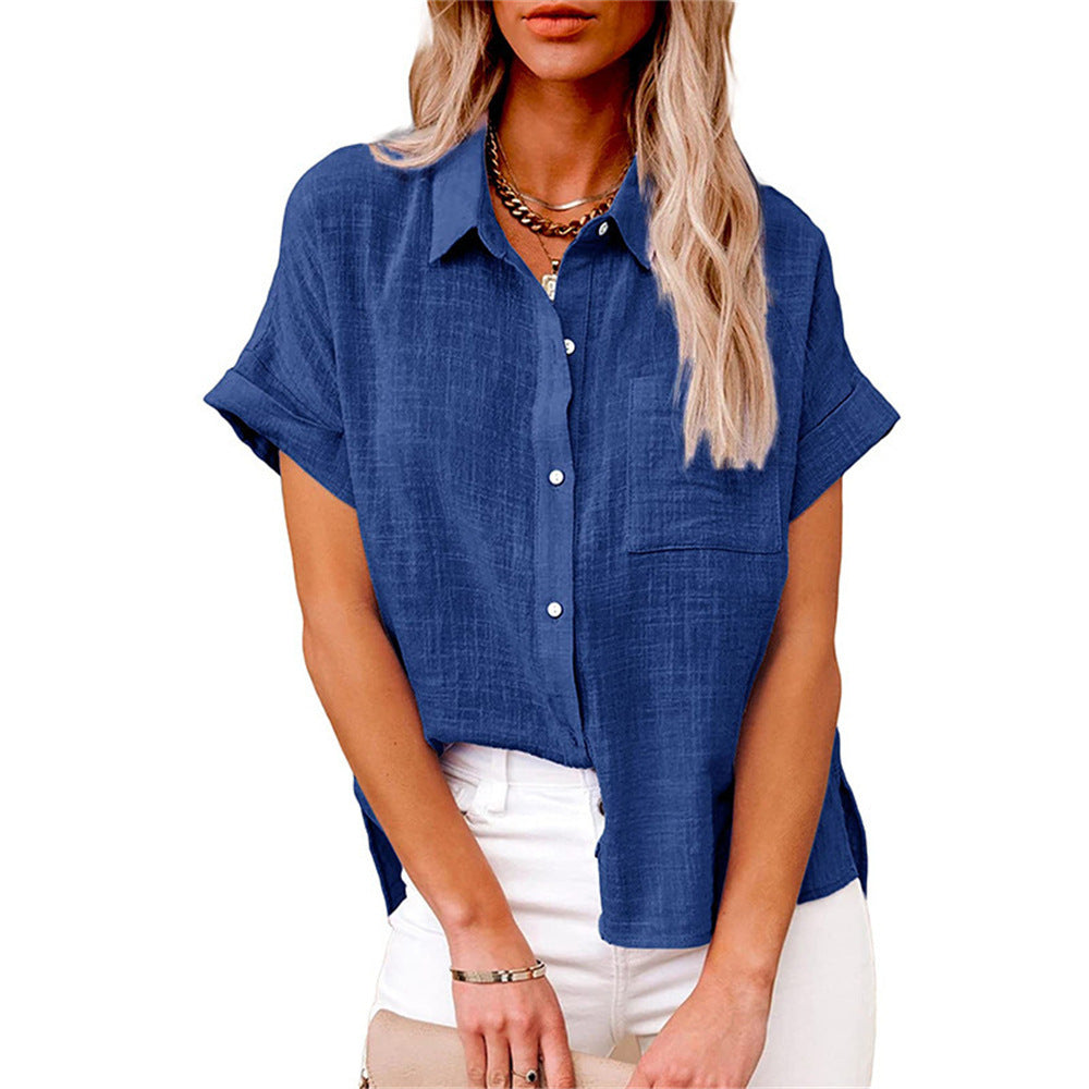 Women’s Blouse | Button-Down Cuffed Sleeves