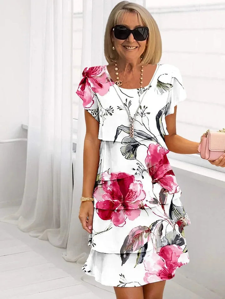 Dress For Women | Ruffled Floral Design